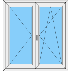 Fenster REHAU SYNEGO MD Zweiteilig Stulp Links -drehe kipp Rechts