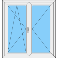 Fenster REHAU SYNEGO MD Zweiteilig drehe kipp Links- Stulp Rechts