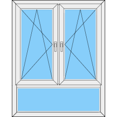 Fenster REHAU SYNEGO MD Zweiteilig dreh-kipp Links -drehe kipp Rechts mit UL Fest