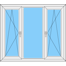 Fenster REHAU SYNEGO MD Dreiteilig dreh-kipp Links- Fest -drehe kipp Rechts