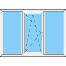 Fenster REHAU SYNEGO MD Dreiteilig Fest-dreh-kipp Links -Fest