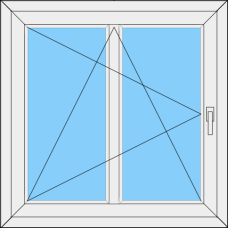 Fenster REHAU ED70 Einteilig dreh-kipp Links  mit  Fl. Sprosse