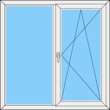 Fenster REHAU ED70 Zweiteilig Festverglasung Rahmen- dreh-kipp Rechts