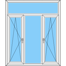 Fenster REHAU SYNEGO MD Dreiteilig dreh-kipp Links- Fest -drehe kipp Rechts mit OL Fest