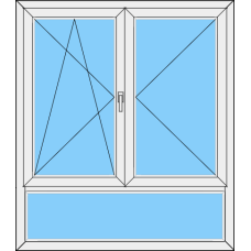 Fenster REHAU ED70 Zweiteilig DKL-Stulp FL mit UL Fest