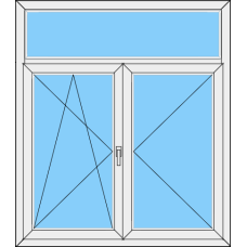 Fenster REHAU ED70 Zweiteilig DKL-Stulp FL mit OL Fest