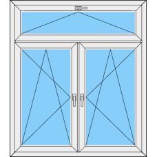 Fenster REHAU ED70 Zweiteilig DKL-DKR mit OL Kipp