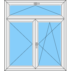 Fenster REHAU ED70 Zweiteilig Stulp-DKR mit OL Kipp