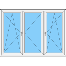 Fenster REHAU ED70 Dreiteilig DKL-Stulp Rechts-DKR
