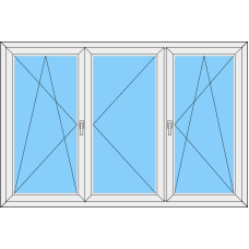 Fenster REHAU SYNEGO MD Dreiteilig DKL-Stulp - DKR 