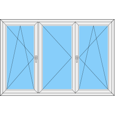 Fenster REHAU SYNEGO MD Dreiteilig DKL-Stulp Links-DKR