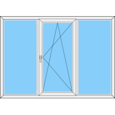 Fenster REHAU ED70 Dreiteilig Fest-DKR-Fest