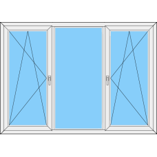 Fenster REHAU ED70 Dreiteilig DKL-Fest-DKR