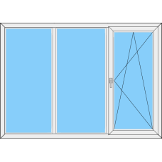 Fenster REHAU ED70 Dreiteilig Fest-Fest-DKR