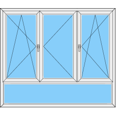 Fenster REHAU ED70 Dreiteilig DKL-Stulp-DKR mit UL Fest