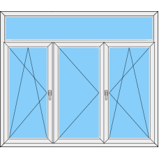 Fenster REHAU ED70 Dreiteilig DKL-Stulp Links-DKR mit OL Fest