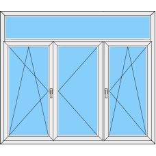 Fenster REHAU ED70 Dreiteilig DKL-Stulp-DKR mit OL Fest