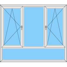 Fenster REHAU ED70 Dreiteilig DKL-Fest-DKR mit UL Fest