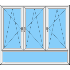 Fenster REHAU ED70 Dreiteilig DKL-DKR-DKR mit UL Fest