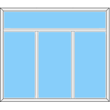 Fenster REHAU ED70 Dreiteilig Festverglasung mit OL Fest